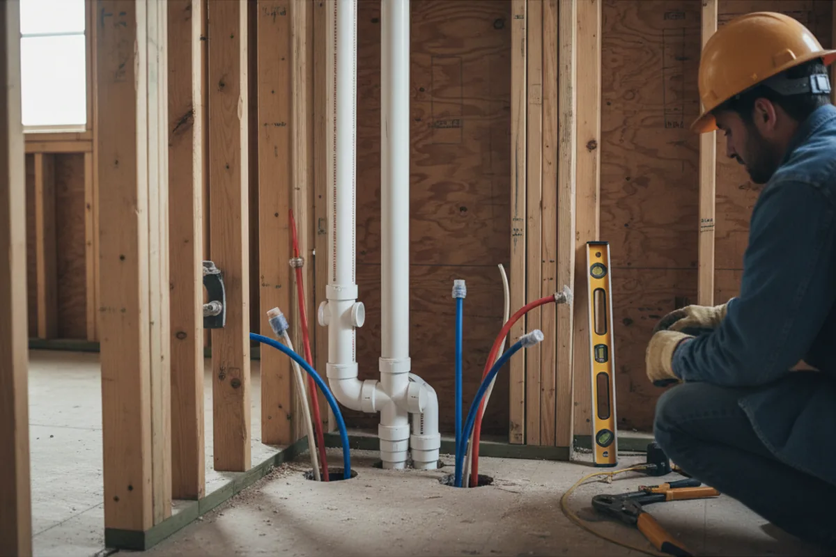 Drain and supply rough-in during Drain Cleaning in Pea Ridge